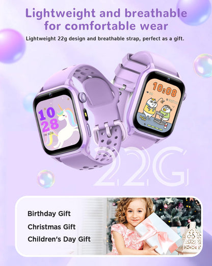 RUXINGX Kids Smart Watch No APP, 1.52" Smart Watch for Kids with Camera,Puzzle Games,Heart Rate, Sleep Monitor,Music Player,Pedometer,Fitness Trackers Smartwatch for Girls Boys Teens 3-12(Blue)