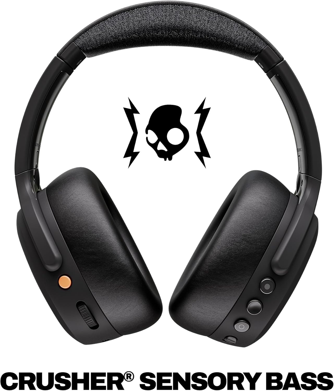 Skullcandy Crusher ANC 2 Noise Cancelling Wireless Headphones - True Black | Multi-Sensory Crusher Bass, Over-Ear Fit, Bluetooth, 60 Hours Battery, Working Out, Gym, Travel, Studying, Music, Gaming