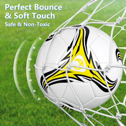 Tradder 4 Pack Soccer Ball with Pump Size 3 4 5 Deflated Soccer Ball for Outdoor Indoor Game Sport Practice Training Gift for Kid Youth Teen Adult Charity Donation