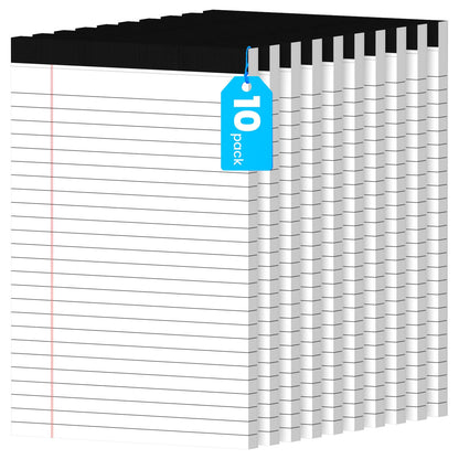 12 Pack Notepads 5x8, Small Legal Pads Narrow College Ruled, 30 Sheets/Pack, Perforated Notebook - White Note Pads for School, Memo, Note Taking, Teacher & Office Supplies, Writing Pads of Paper