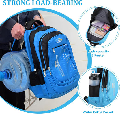PerKoop 10 Pcs 17 Inch Kids Backpacks Bulk, Classic Student Bags for School | Printed Bulk Pack, Padded Straps, Side Bottle Holder, Middle School, Donation Charity Use