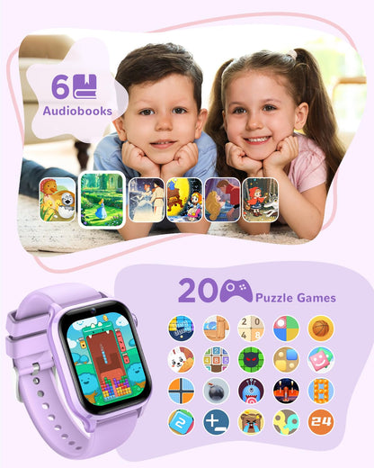 RUXINGX Kids Smart Watch No APP, 1.52" Smart Watch for Kids with Camera,Puzzle Games,Heart Rate, Sleep Monitor,Music Player,Pedometer,Fitness Trackers Smartwatch for Girls Boys Teens 3-12(Blue)
