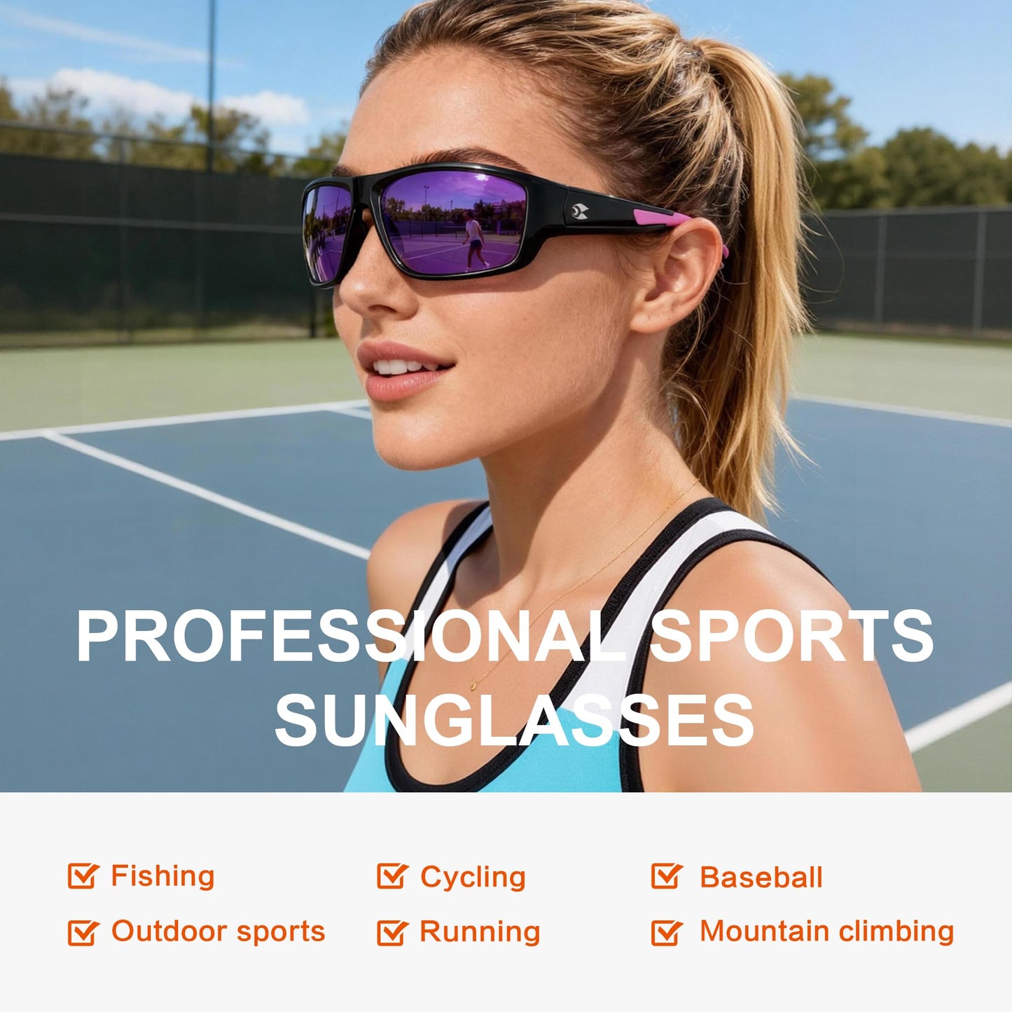 suoso Sports Polarized Sunglasses for Men: Women UV400 Protection Wrap Around Sun Glasses for Golf Fishing Running Driving
