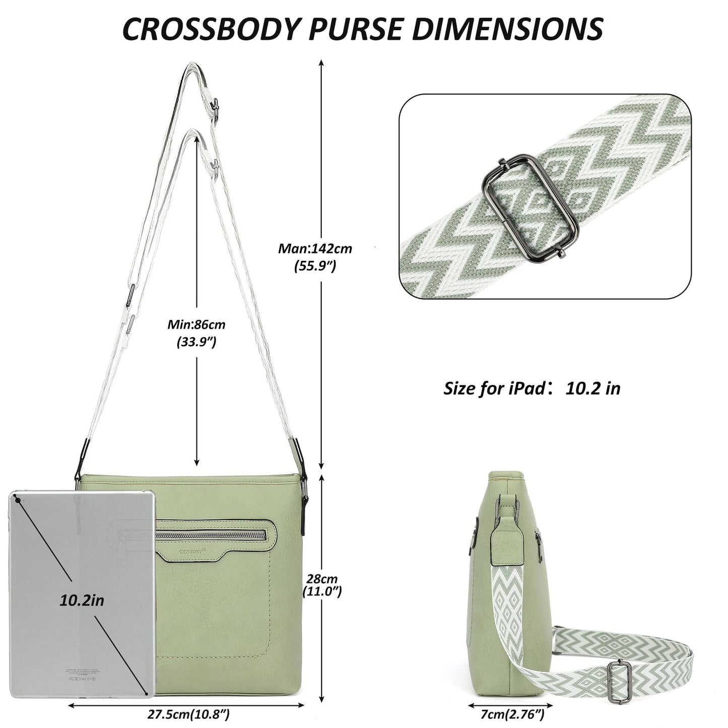 TANTOMI Crossbody Bags for Women Casual Crossbody Purses for Women Travel Shoulder Bag Handbags with Adjustable Strap