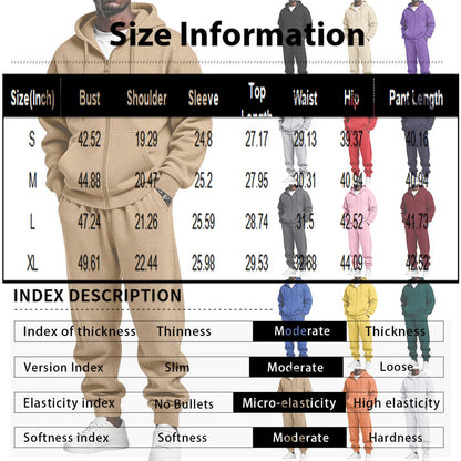Jogger Sweatpants Matching Outfit For Men 2 Piece Sweat Suits Full Zip Up Hooded Tracksuit Soft Fleece Set