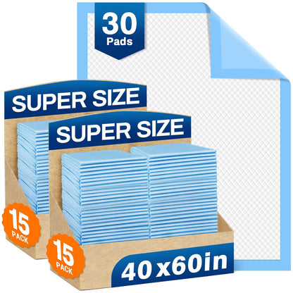 MILDPLUS Disposable Bed Pads 40"X40" 50pcs Extra Large Pee Pads for Incontinence 140 Gram Heavy Duty Super Absorbent Underpads Waterproof Chucks Pads for Adults, Elderly or Pets [100x100CM]