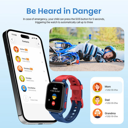 K9 Smart Watch for Kids with GPS Tracker, AI Voice & Video Call,1.78" AMOLED, 4G Smartwatch with SOS, Parental Controls, School Mode, IP68 Waterproof Kids Smartwatch for Teens Ages 3 and Up
