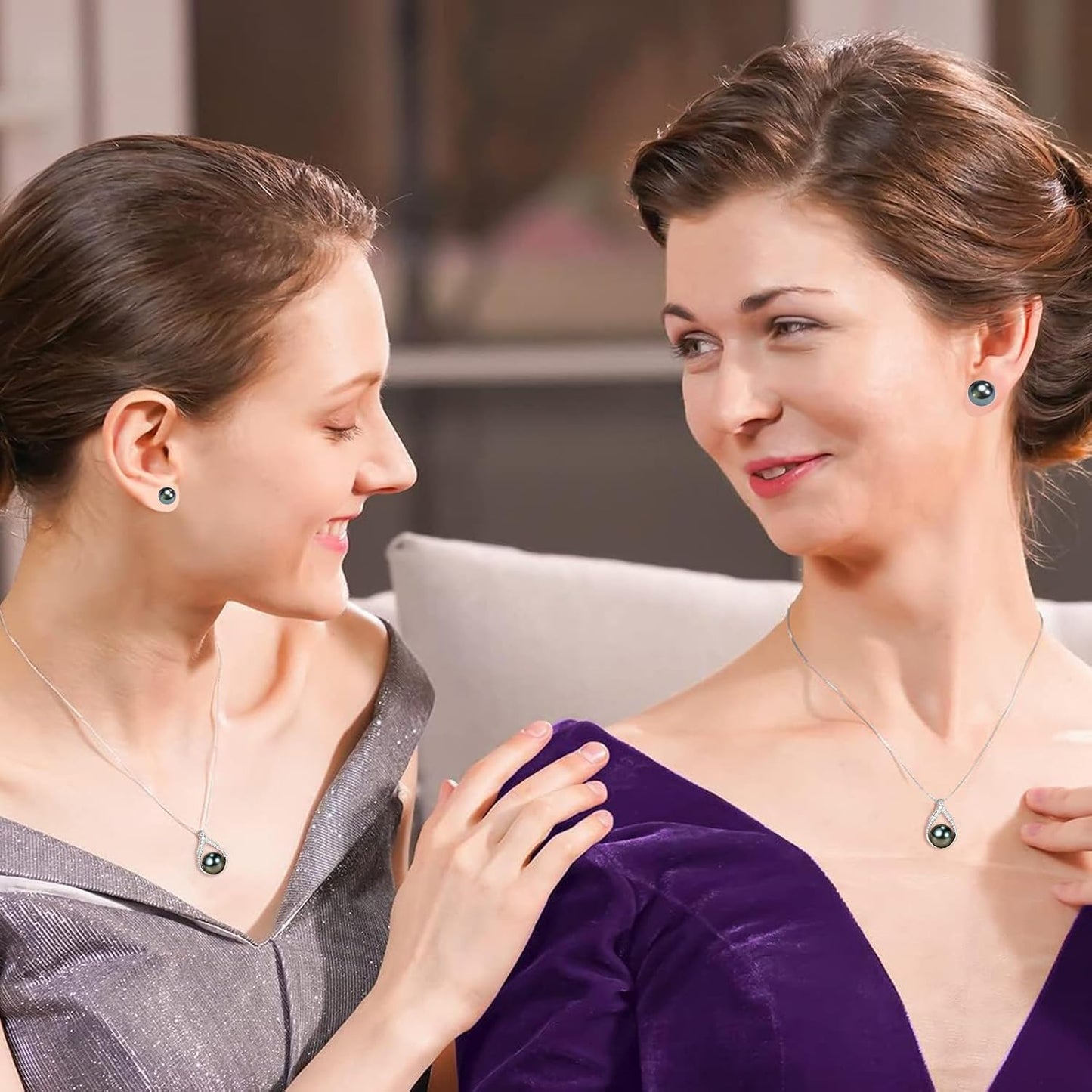 NONNYL Birthday Gifts for Women Wife-Tahitian Black Pearl Necklace for Women, Meaningful Gifts for Mom Wife, Elegant Jewelry Gift for Her, Birthday Anniversary Valentine’s Day Christmas Graduation Gifts