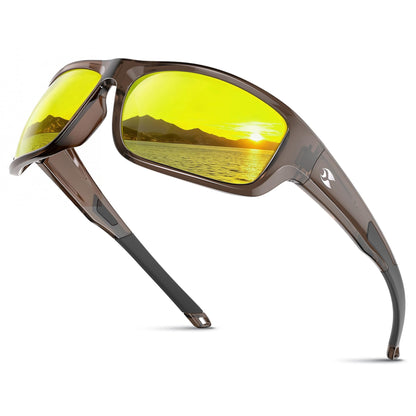 suoso Sports Polarized Sunglasses for Men: Women UV400 Protection Wrap Around Sun Glasses for Golf Fishing Running Driving