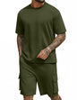 COOFANDY Men's Shirt and Shorts Set 2 Piece Fashion Summer Tracksuits Cotton Oversized T-Shirts Cargo Shorts Outfits