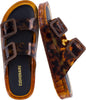CUSHIONAIRE Pool Slides for Women Water Resistant Double Buckle Adjustable Slip-On Womens Sandals for Beach Shower Casual Wear