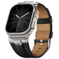 Leather bands Compatible With Apple Watch Ultra Band 49mm 46mm 45mm 44mm 42mm, Superior Genuine Leather Rugged Metal Connector Durable Strap for Men iWatch Ultra3 2 1,Series 11 10 9 8 7 6 5 4 3 SE3 SE