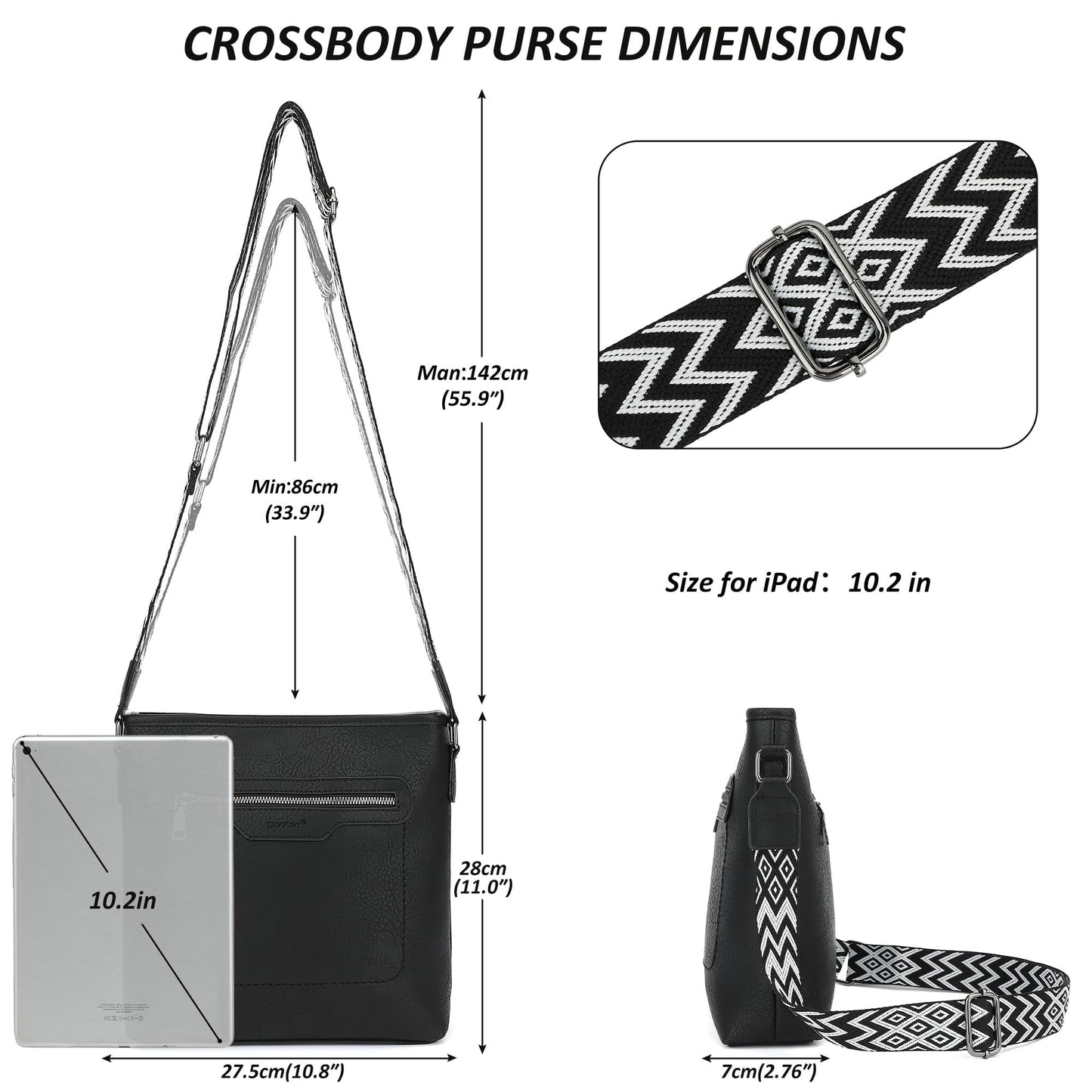 TANTOMI Crossbody Bags for Women Casual Crossbody Purses for Women Travel Shoulder Bag Handbags with Adjustable Strap