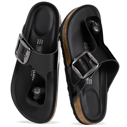 Project Cloud Womens Sandals 100% Genuine Leather Thong Sandals for Women - Memory Foam Insole Women Sandals - Non-Slip Flip Flops for Women - Lightweight Sandals Women Footwear 2026