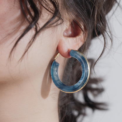 Chunky Gold Resin Hoop Earrings Leverback Statement Huggie Hoops Dangle Drop Dressy Earring Prom Festival Vacation Jewelry for Women