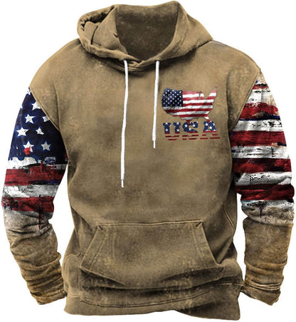 Men's Western Aztec Tribal Sweatshirt Ethnic Printed Graphic Hoodie Winter Trendy Casual Pullover Tops with Pocket