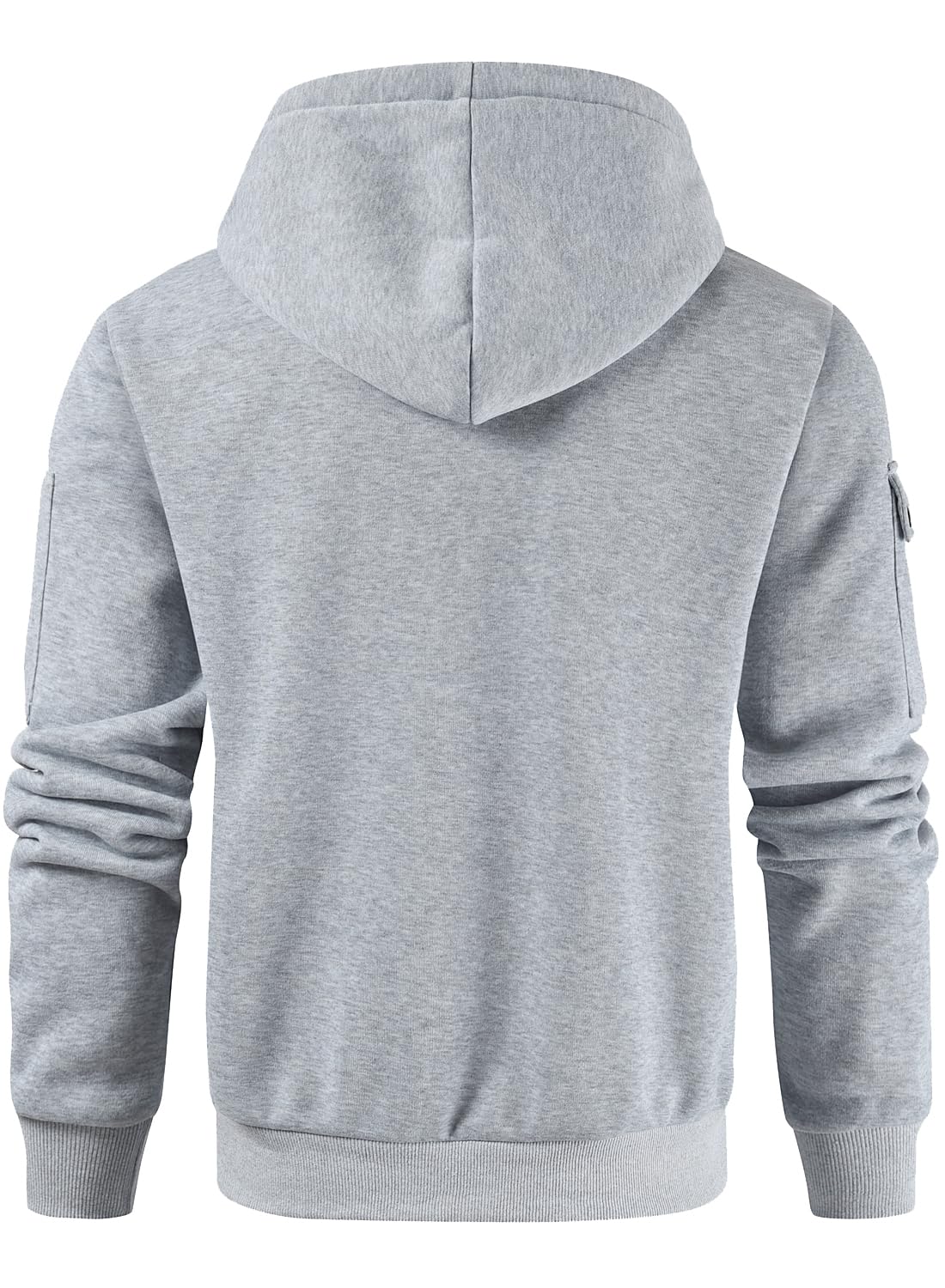 Leidowei Men's Hoodies Casual Pullover Hooded Sweatshirt Long Sleeve Quarter Zip Hoody Tops With Kangaroo Pocket