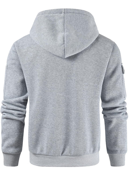 Leidowei Men's Hoodies Casual Pullover Hooded Sweatshirt Long Sleeve Quarter Zip Hoody Tops With Kangaroo Pocket