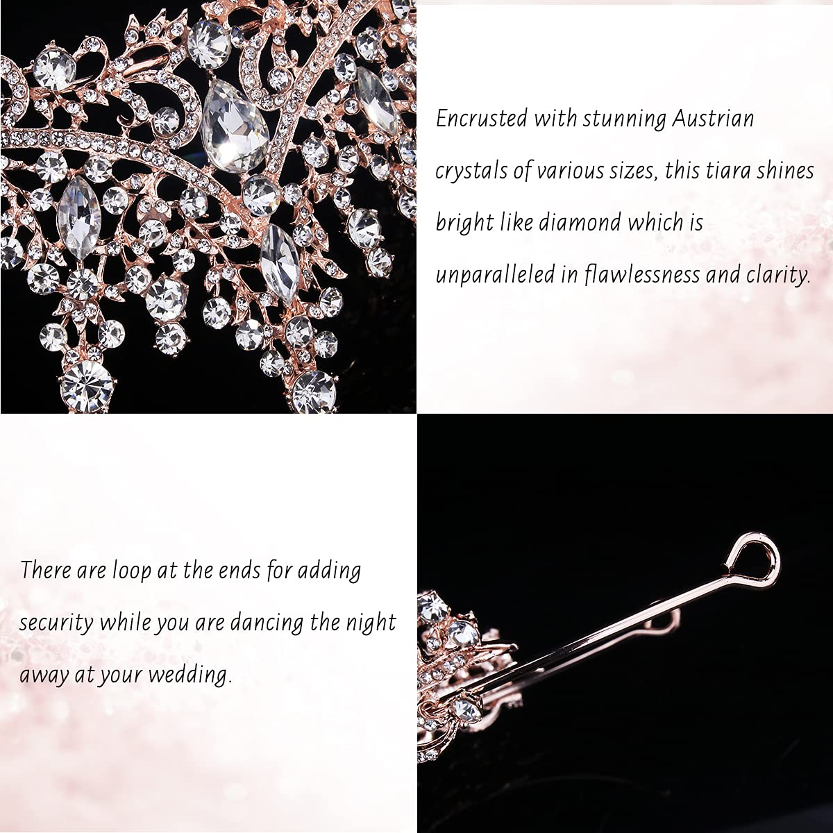 TOBATOBA Silver Wedding Crystal Tiaras and Crowns for Women, Bride Royal Queen Headband Princess Quinceanera Headpieces for Birthday Prom Pageant Party