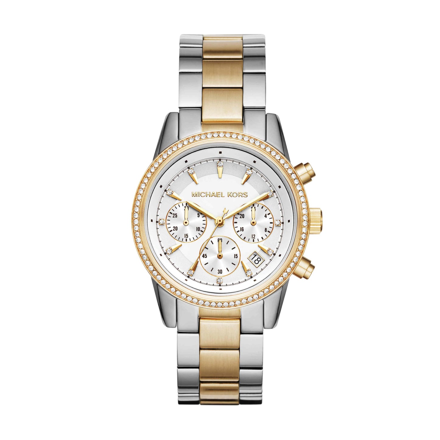 Michael Kors Bryant Chronograph Women's Watch, Stainless Steel and Pavé Crystal Watch for Women