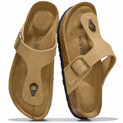 Project Cloud Womens Sandals 100% Genuine Leather Thong Sandals for Women - Memory Foam Insole Women Sandals - Non-Slip Flip Flops for Women - Lightweight Sandals Women Footwear 2026