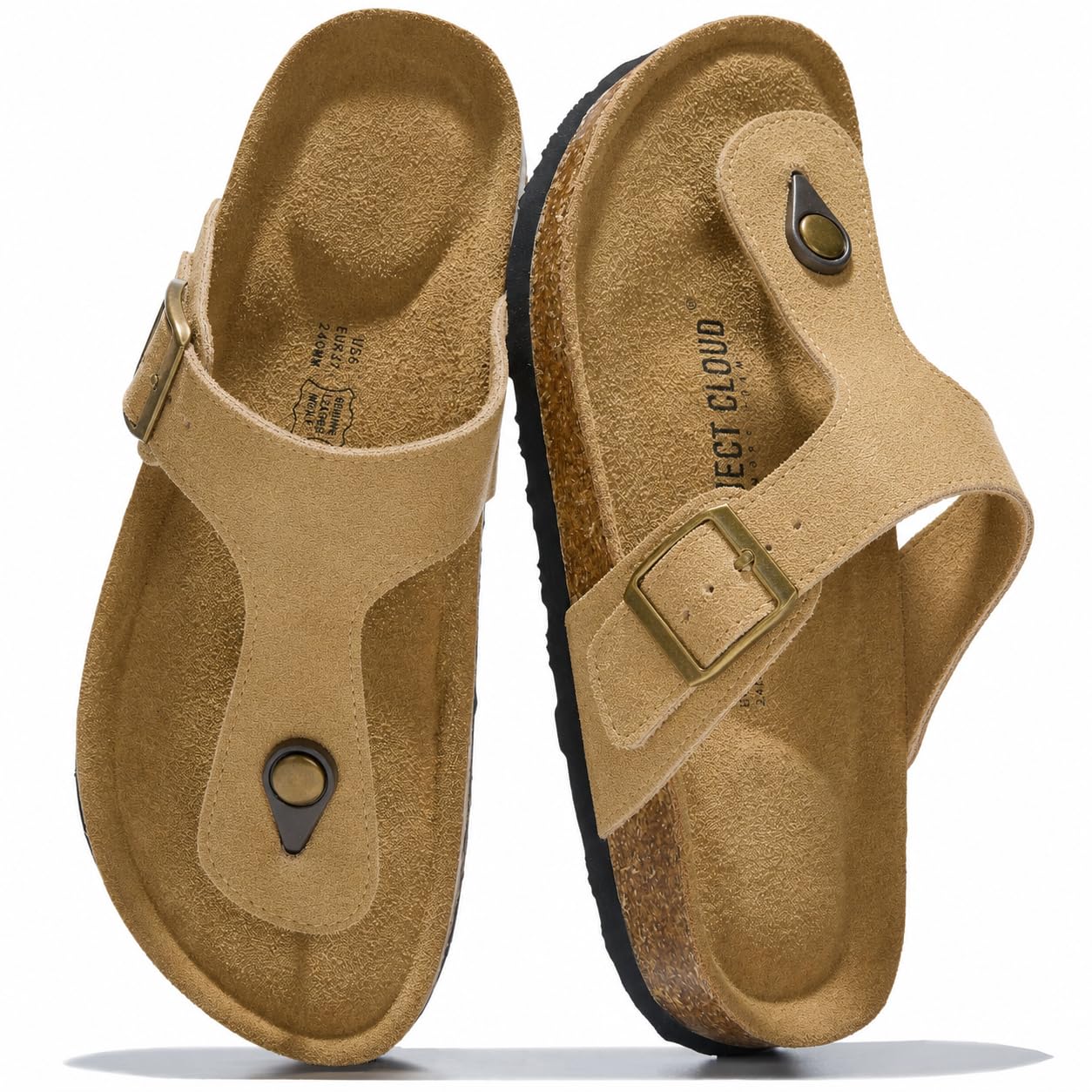 Project Cloud Womens Sandals 100% Genuine Leather Thong Sandals for Women - Memory Foam Insole Women Sandals - Non-Slip Flip Flops for Women - Lightweight Sandals Women Footwear 2026