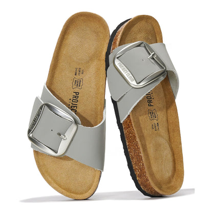 Project Cloud 100% Genuine Leather Sandals Women Dressy Beach Essentials Slides for Women Footwear - Lightweight with Memory Foam Insole Sandals for Women 2026 - Womens Slides