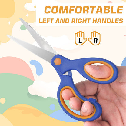 ELECKEY Scissors for School Kids Student, Kids Scissors 36 Count Bulk Set Teacher Pack(Rounded-tip, Blunt), 5 Inch | for Classroom, Teacher Pack, Rounded-tip, Blunt