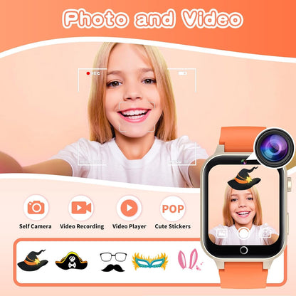 Kids Smart Watch Gift for Girls Age 5-12, 39 Games HD Touch Screen Watches with Video Camera Music Player Pedometer Flashlight 12/24 hr Educational Toys Birthday Gifts for Girls Ages 7 8 9 10