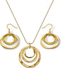 Hypoallergenic Silver Circle & Dangle Earrings and Necklace Set for Women Geometric Boho Style Hoop Jewelry for Women-Lightweight & Dangling-Gift for Bohemian Fashionistas