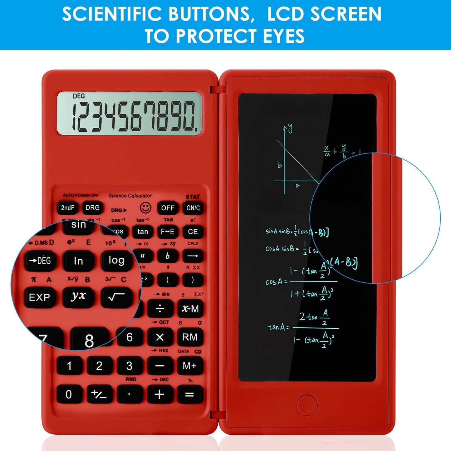 IPepul Scientific Calculators for Students, 10-Digit Large Screen, Math Calculator with Notepad, Classroom Must Haves for Middle High School Supplies & College (Black)