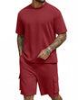 COOFANDY Men's Shirt and Shorts Set 2 Piece Fashion Summer Tracksuits Cotton Oversized T-Shirts Cargo Shorts Outfits