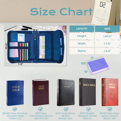 XKDOUS 20 Pcs Bible Case Set with Tabs, Pens, Study Supplies Carrier Holder Portable Men's Bible Bag Church Book Leather Cover Father Day Christian Gift for Dad, Mom, Men, Women