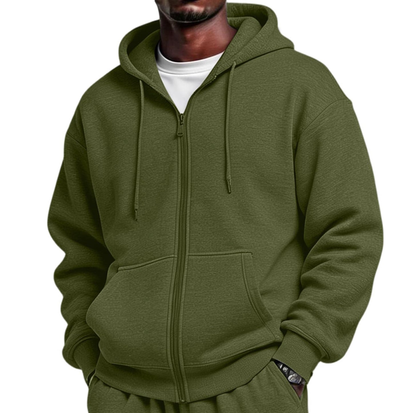 Full Zip Hoodies for Men Big And Tall Oversized Hooded Fleece Sweatshirt | Knit Open Front Cardigan, Zipper Jackets, Oversize, Streetwear, Basic Fit, Lightweight, Warm, Big and Tall, Hooded Sweatshirt