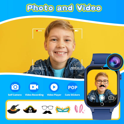 Kids Smart Watch Gift for Girls Age 5-12, 39 Games HD Touch Screen Watches with Video Camera Music Player Pedometer Flashlight 12/24 hr Educational Toys Birthday Gifts for Girls Ages 7 8 9 10
