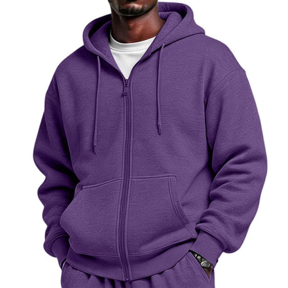 Full Zip Hoodies for Men Big And Tall Oversized Hooded Fleece Sweatshirt | Knit Open Front Cardigan, Zipper Jackets, Oversize, Streetwear, Basic Fit, Lightweight, Warm, Big and Tall, Hooded Sweatshirt