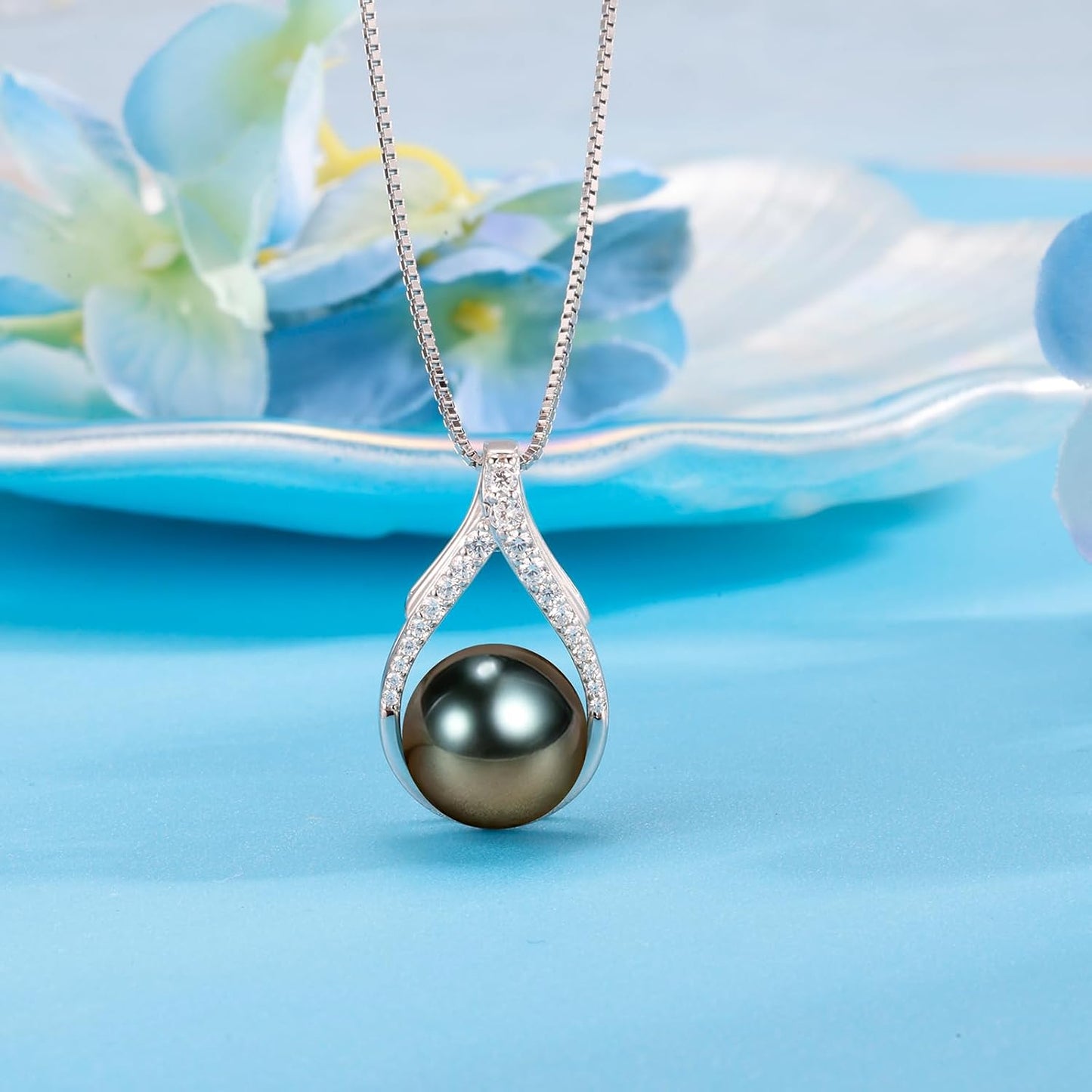 NONNYL Birthday Gifts for Women Wife-Tahitian Black Pearl Necklace for Women, Meaningful Gifts for Mom Wife, Elegant Jewelry Gift for Her, Birthday Anniversary Valentine’s Day Christmas Graduation Gifts