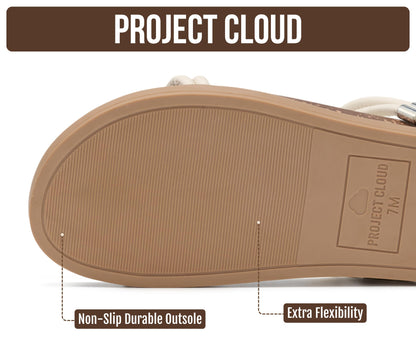 Project Cloud Summer Slides for Women 2026 with Plush and Soft Insole Womens Sandals Comfortable - Non-Slip and Lightweight Sandals Women Footwear