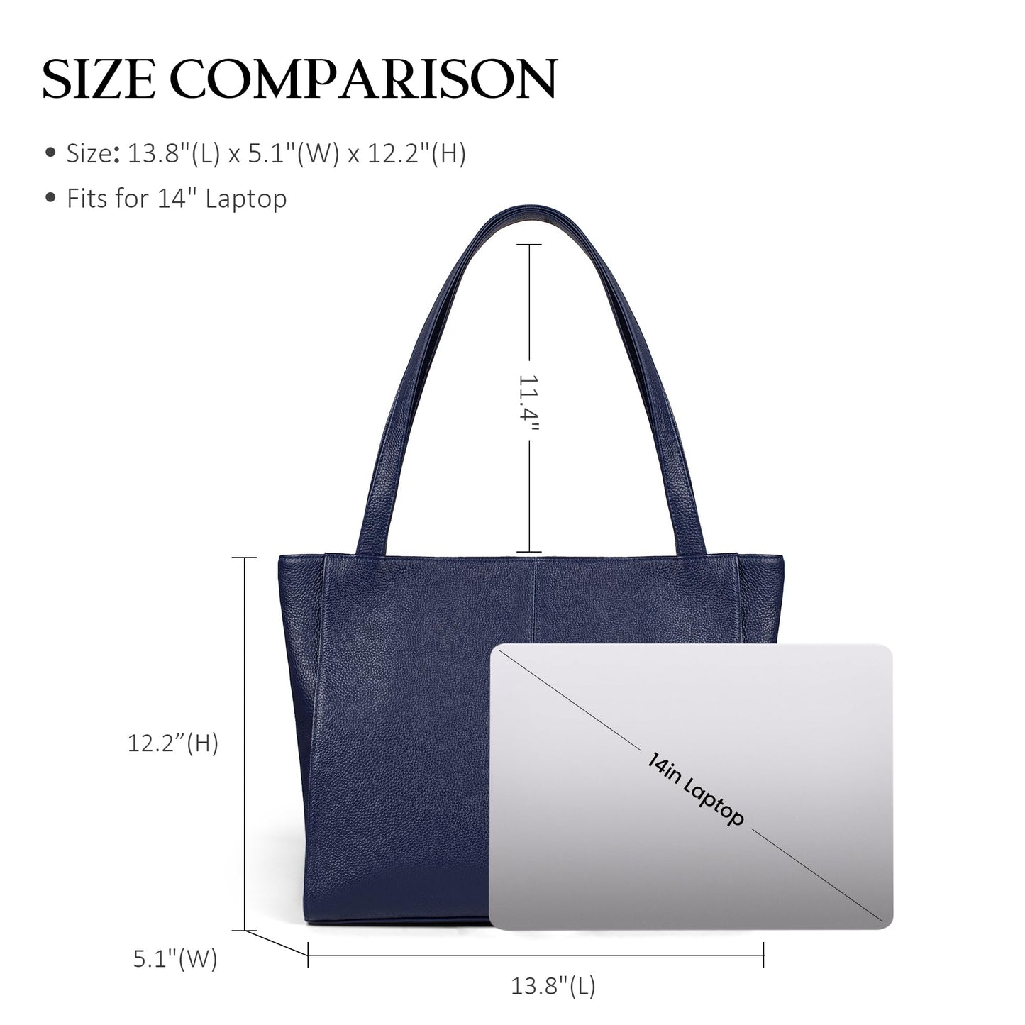 befen Genuine Leather Tote Bag for Women Work, Women's Leather Shoulder Bags Purses Satchel Handbags with Laptop Compartment