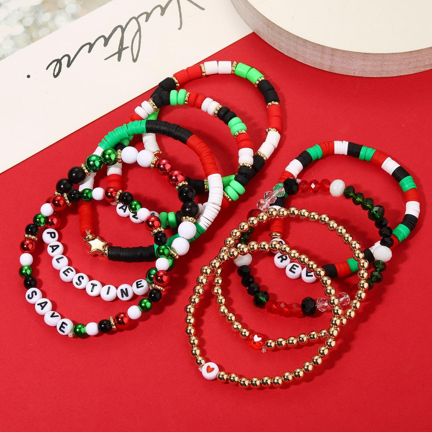 Heishi Bracelets for Women Clay Beaded Stretch Bracelets Stackable Friendship Bracelet Set Summer Beach Accessories Outfits Jewelry Gifts