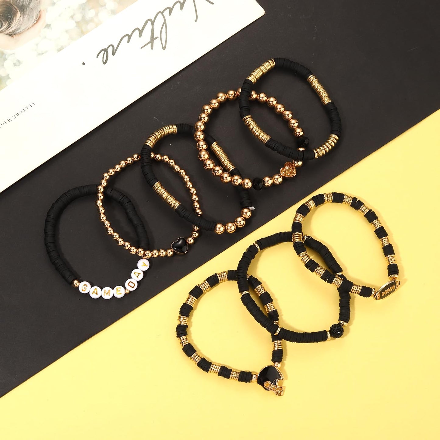 Heishi Bracelets for Women Clay Beaded Stretch Bracelets Stackable Friendship Bracelet Set Summer Beach Accessories Outfits Jewelry Gifts