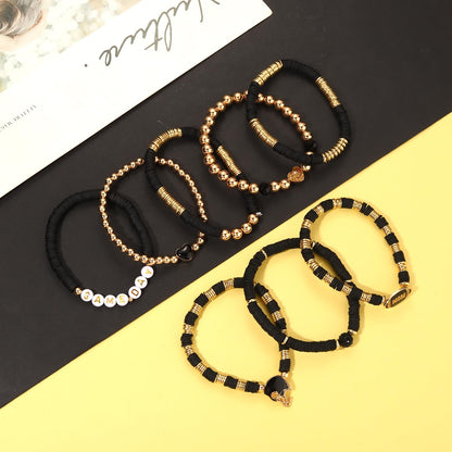 Heishi Bracelets for Women Clay Beaded Stretch Bracelets Stackable Friendship Bracelet Set Summer Beach Accessories Outfits Jewelry Gifts