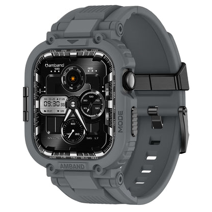 amBand Bands Compatible with Apple Watch 9/8/7 45mm, M1 Sport Series Rugged Case Protective Cover for iWatch 6/SE (3/2/1)/5/4/3 44mm Men Green