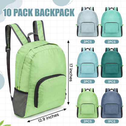 Jexine 10 Pcs Backpacks in Bulk 16.5 Inches Back Pack Basic Backpack for Adult Lightweight Outdoor Travel Book Bags(Sunny Pastel)