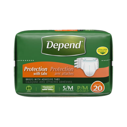 Depend Adult Diapers with Tabs, Incontinence Protection with Tabs, Unisex, Large (35–49" Waist, over 170 lbs), Maximum Absorbency, 48 Count (3 Packs of 16)