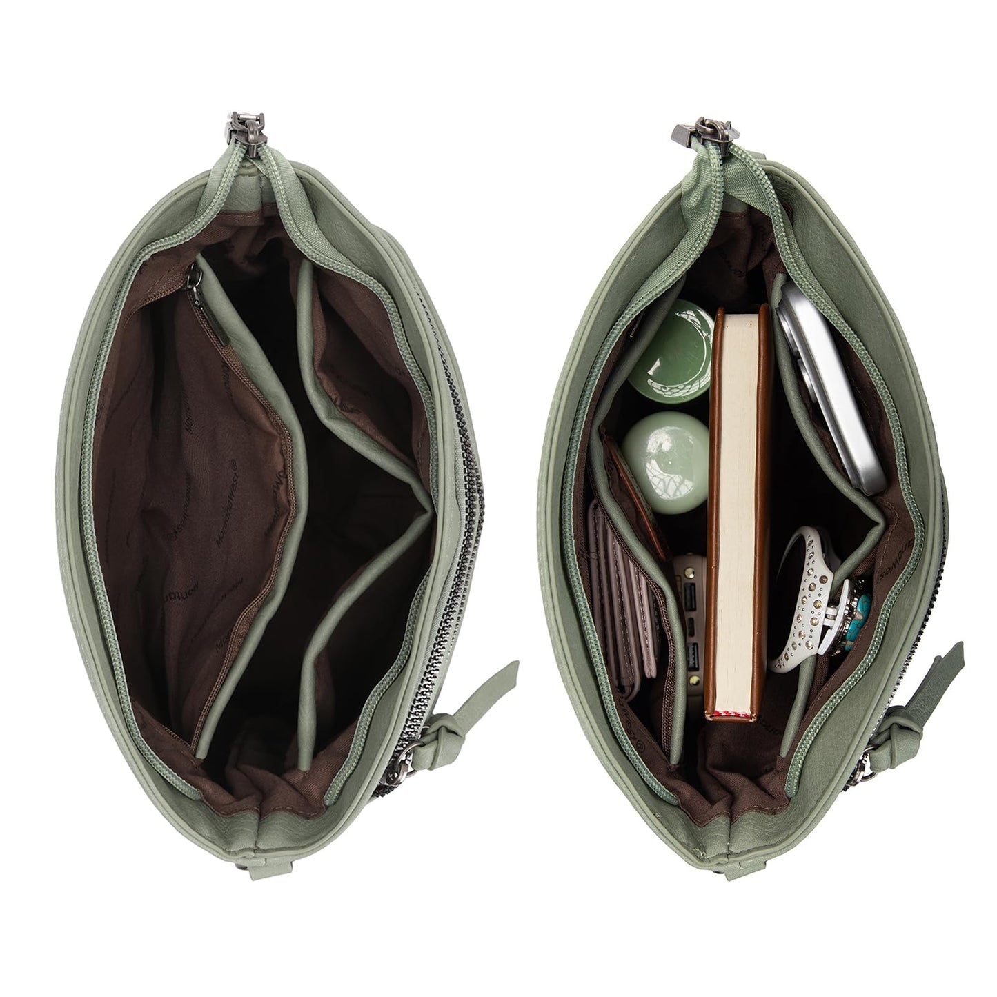 Montana West Multi Zip Pocket Crossbody Bag With Guitar Strap