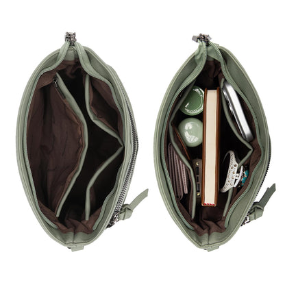 Montana West Multi Zip Pocket Crossbody Bag With Guitar Strap