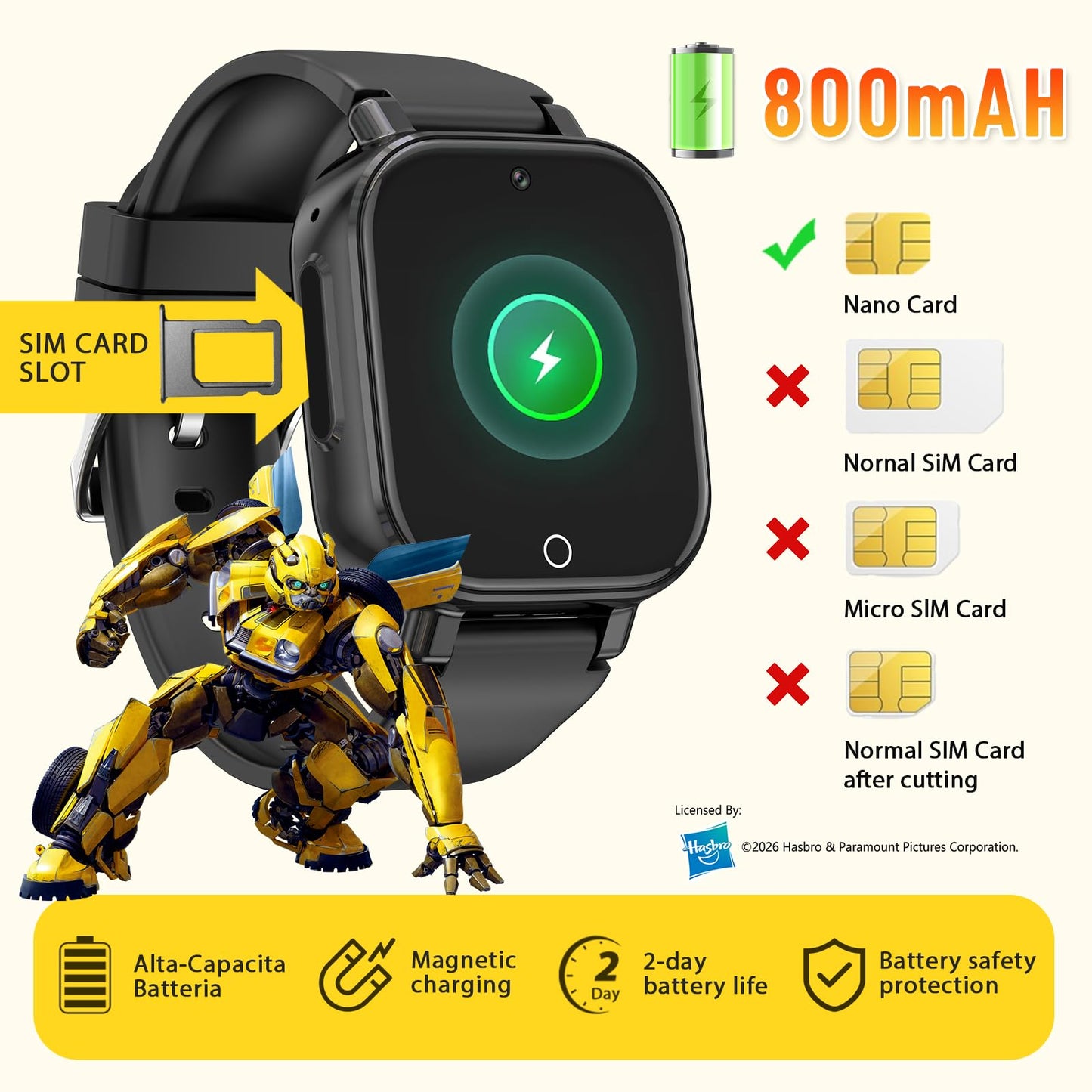 Transformers 4G Kids Smart Watch Phone, GPS, Video Call, Waterproof - Pink | Smartwatch for Boys Girls Ages 4-12, Class Mode, SOS, Camera, Alarm, Touch Screen, Gifts with Bonus Woven Strap & SIM Card