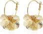 Gold Flower Earrings 14K Gold Plated Floral Statement Dangle Earrings Trendy