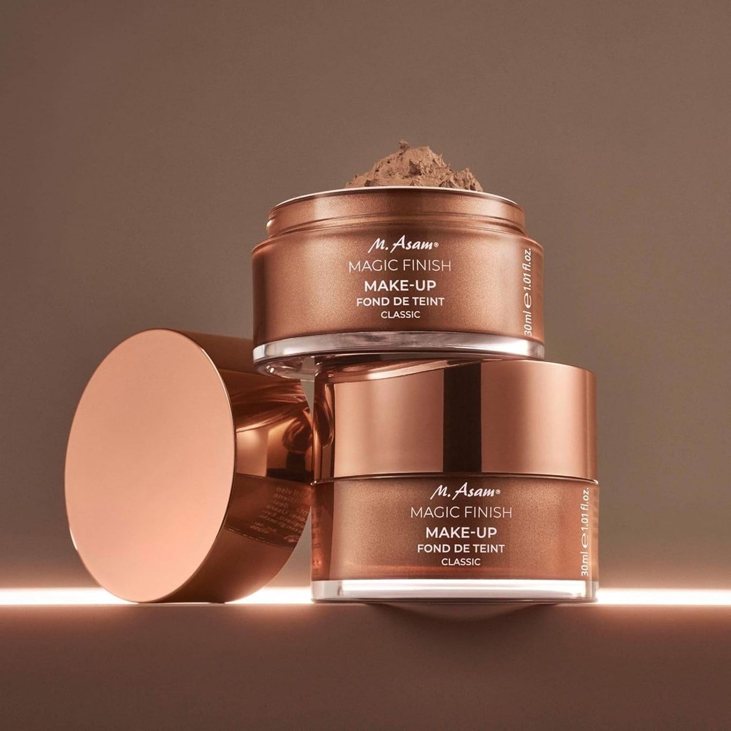 M. Asam Magic Finish Make-up Mousse (1.01 Fl Oz) | 4in1 Primer, Foundation, Concealer & Powder With Buildable Coverage, Hides Redness And Dark Spots, Light To Medium Skin